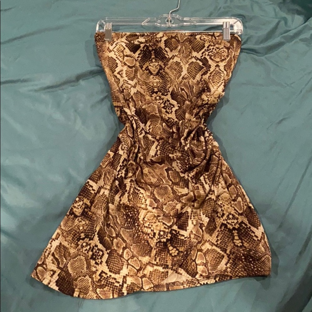 Never worn snakeskin mini dress